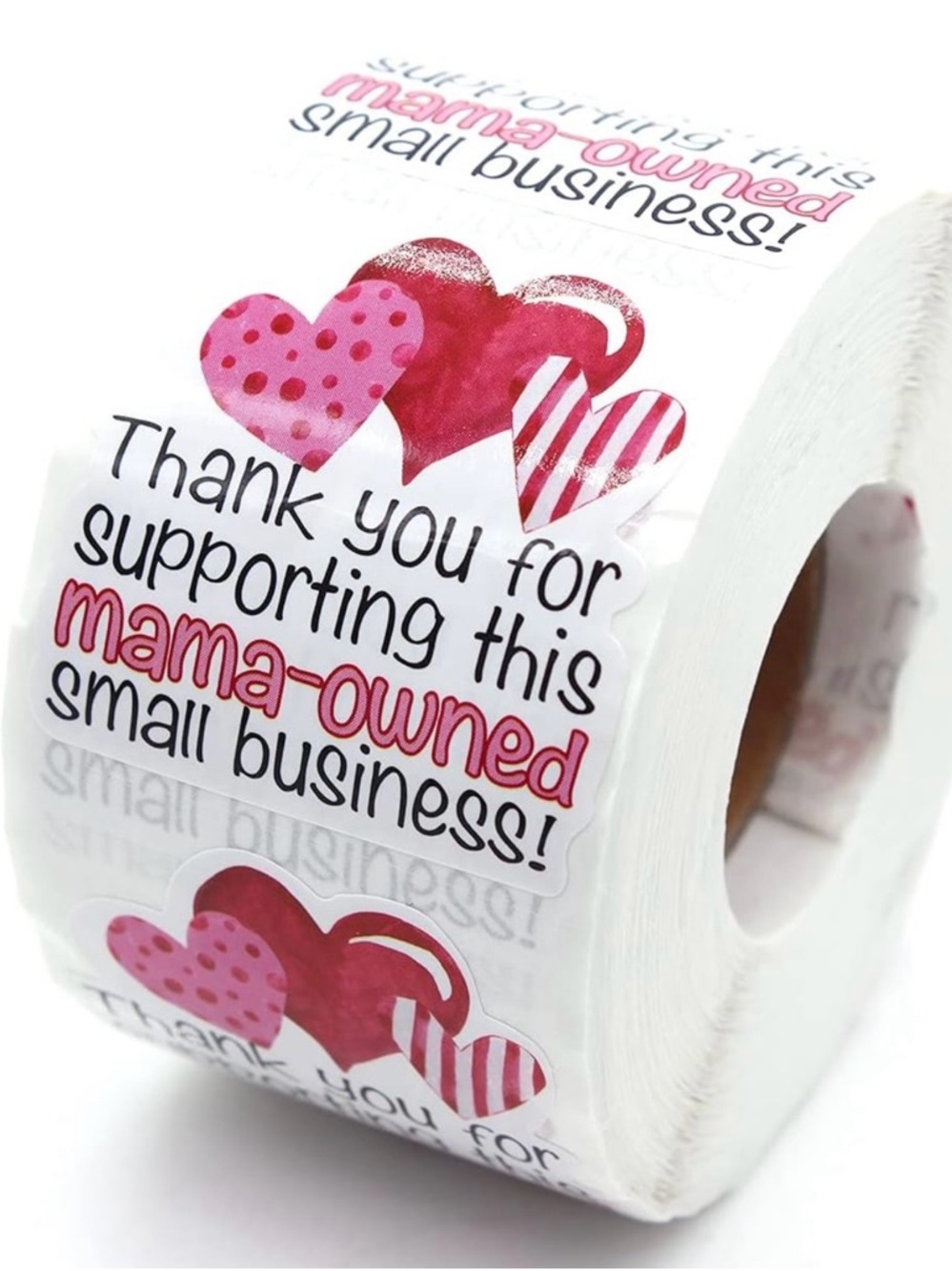 100 “Thank you for supporting this mama-owned small business!” Stickers